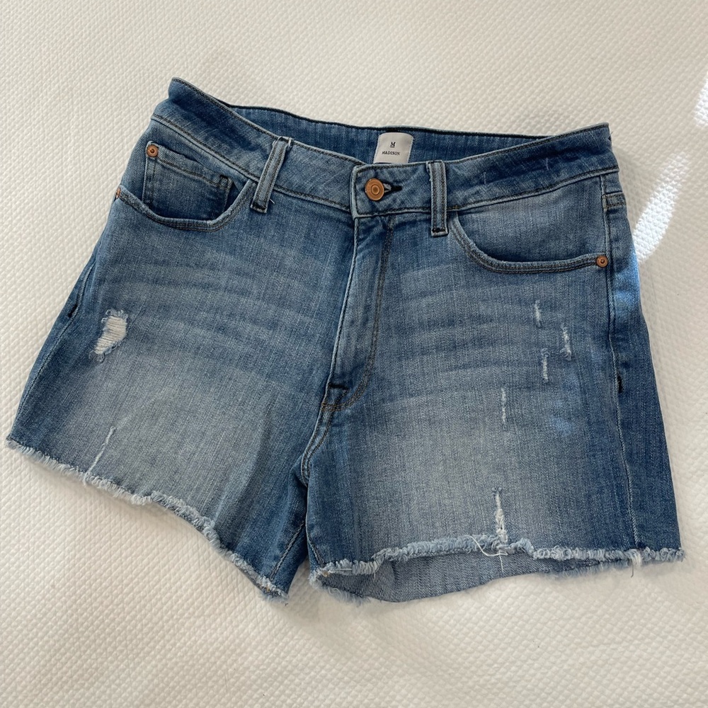 Madison Brand - Morgan Highrise Distressed Denim Shorts